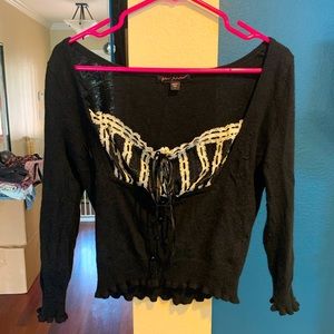 Betsey Johnson black lace cardigan